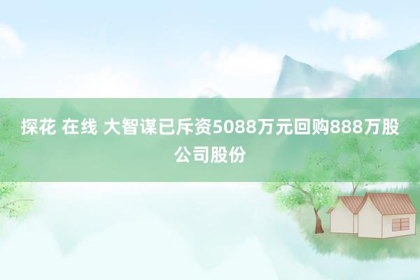 探花 在线 大智谋已斥资5088万元回购888万股公司股份